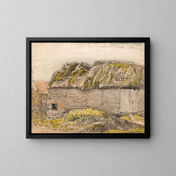 A moss-covered barn roof in Shoreham - Samuel Palmer — framed artwork on a wall