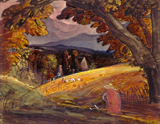 Harvesters in the Firelight - Samuel Palmer — artwork view