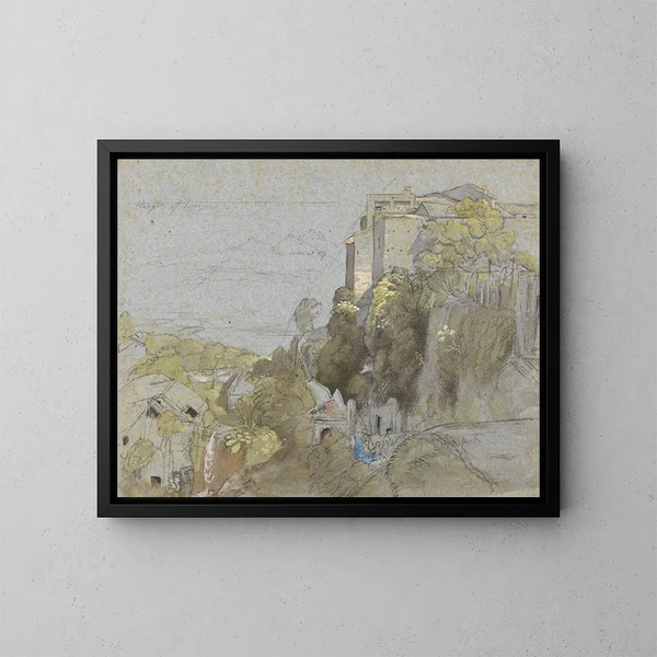 Village italien perché - Samuel Palmer — framed artwork on a wall