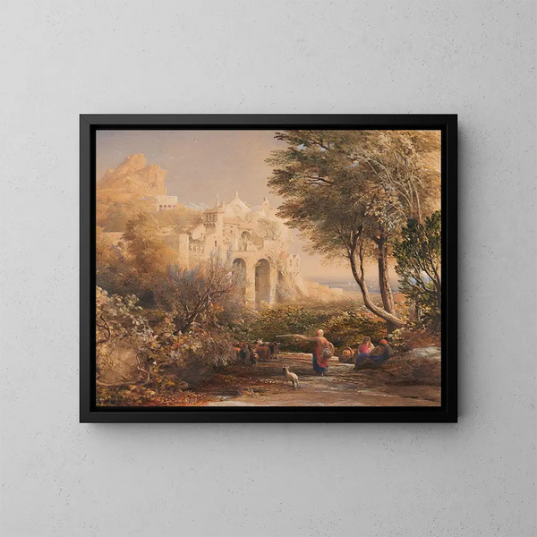 La Vocatella à Chapel construite par un ermite près de Corpo de Cava dans le voisinage de Salerne et Naples - Samuel Palmer — framed artwork on a wall