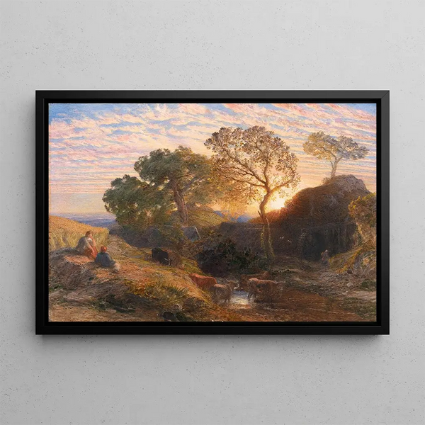 Sunset Painting - Samuel Palmer — framed artwork on a wall