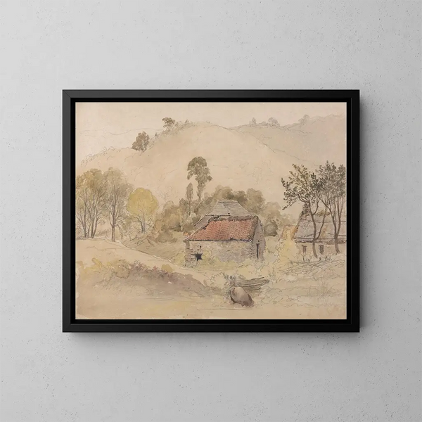 Les Granges - Samuel Palmer — framed artwork on a wall