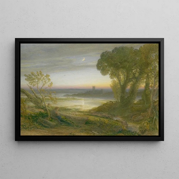 The Curfew - Samuel Palmer — framed artwork on a wall