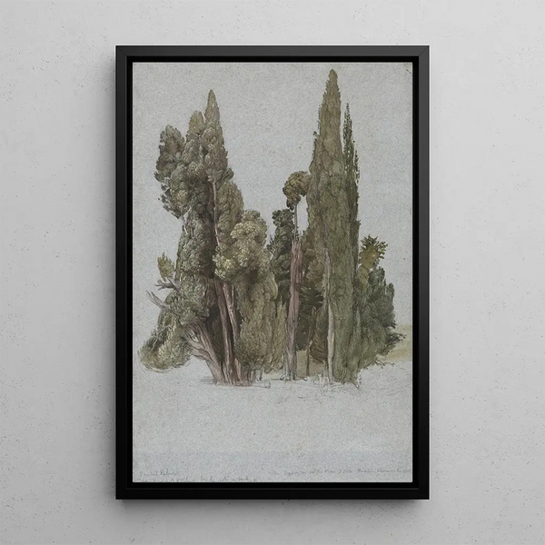 Les Cyprès à la Villa d'Este Tivoli - Samuel Palmer — framed artwork on a wall