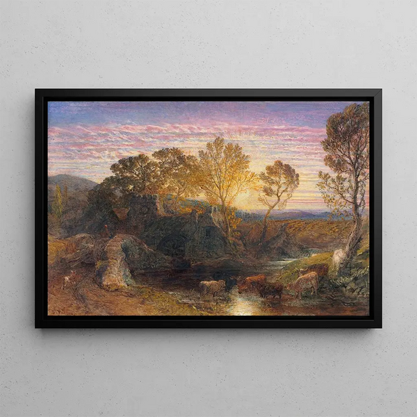 L'Heure dorée - Samuel Palmer — framed artwork on a wall