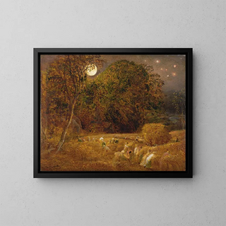 The Harvest Moon - Samuel Palmer — framed artwork on a wall