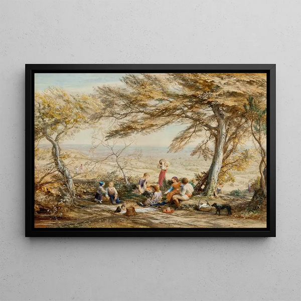 The rustic dinner - Samuel Palmer — framed artwork on a wall