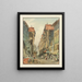 Street scene painting in Geneva - Samuel Prout — framed artwork on a wall