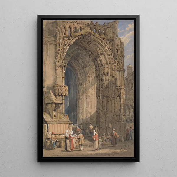 The Cathedral Gate of Reims - Samuel Prout — framed artwork on a wall