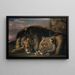 Lion et lionne endormis - Samuel Raven — framed artwork on a wall
