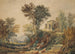 Classic landscape painting with ruins - Samuel Rostill Lines — artwork view