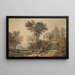 Classic landscape painting with ruins - Samuel Rostill Lines — framed artwork on a wall