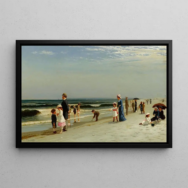 On Coney Island Beach - Samuel S. Carr — framed artwork on a wall
