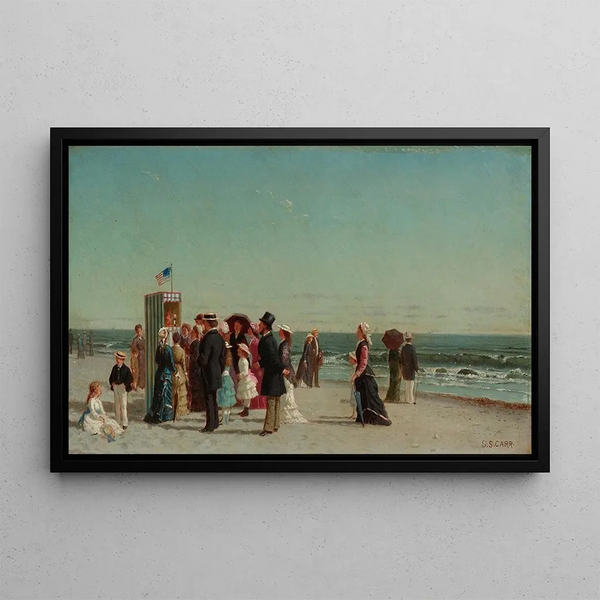 Punch and Judy Show on the Beach - Samuel S. Carr — framed artwork on a wall