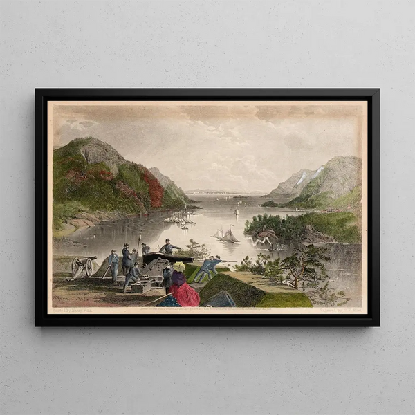 West Point and the Highlands - Samuel Valentine Hunt — framed artwork on a wall