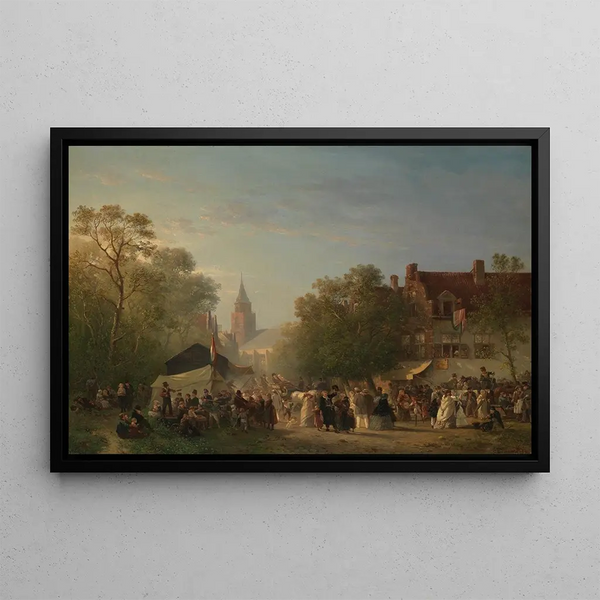 Fair at Scheveningen - Samuel Verveer — framed artwork on a wall