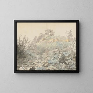 A rocky stream - Samuel Woodforde — framed artwork on a wall