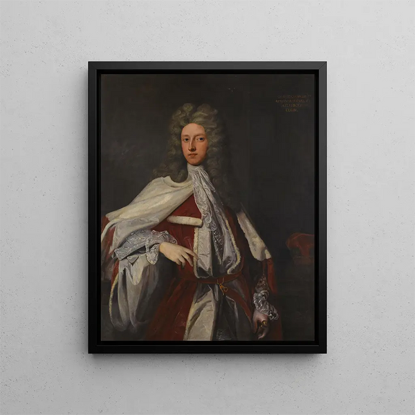 Portrait painting of Charles Lord Bruce, later 1st Marquis of Ailesbury 1773-1856 - Samuel Woodforde — framed artwork on a wall