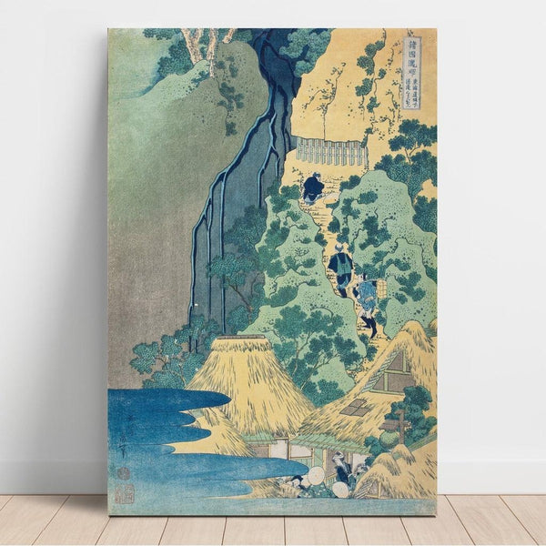 Reproduction of the painting of the Sanctuary Kannon at Kiyo Falls, Sakanoshita, Tōkaidō - Katsushika Hokusai