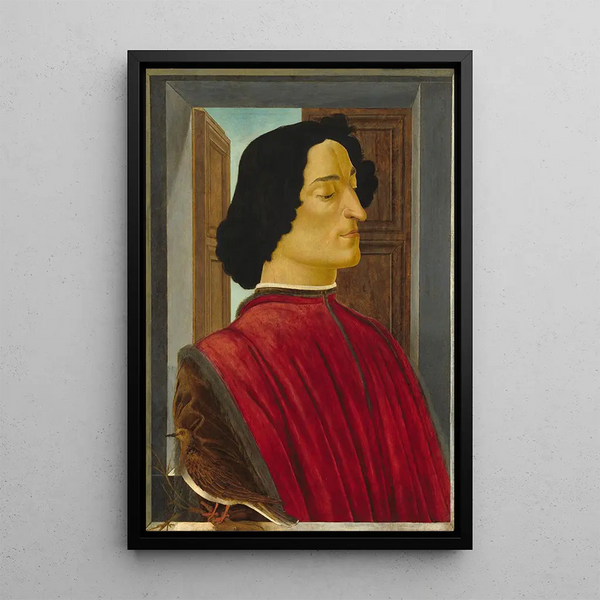 Giuliano de Médicis - Sandro Botticelli — framed artwork on a wall