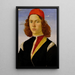 Portrait of a Young Man - Sandro Botticelli — framed artwork on a wall
