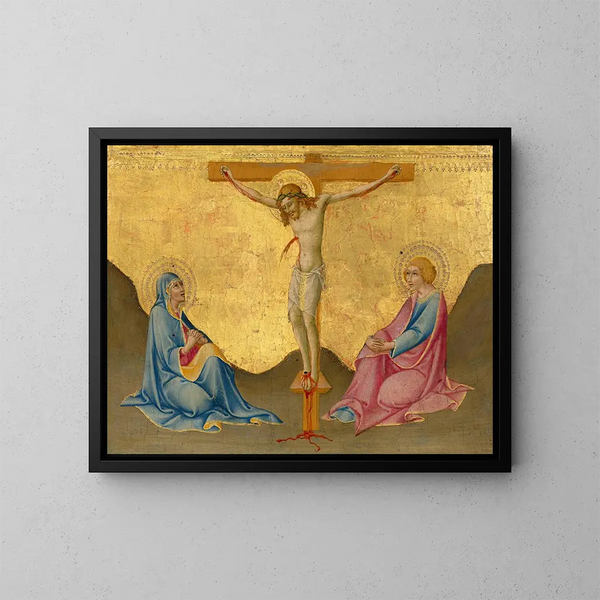The Crucifixion - Sano di Pietro — framed artwork on a wall