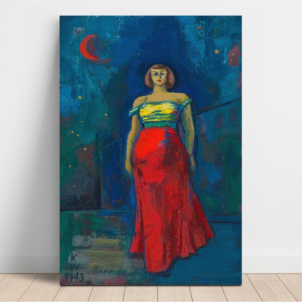 Reproduction of the painting Untitled Painting (Woman in yellow and red dress - Karl Wiener