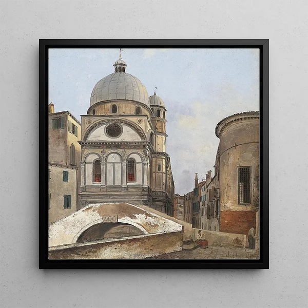Santa Maria dei Miracoli et Santa Maria Nova - Ippolito Caffi — framed artwork on a wall