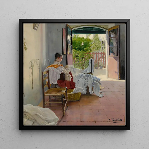 La couturière Sitges - Santiago Rusiol — framed artwork on a wall