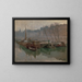 Boats on the Seine - Santiago Rusiñol — framed artwork on a wall