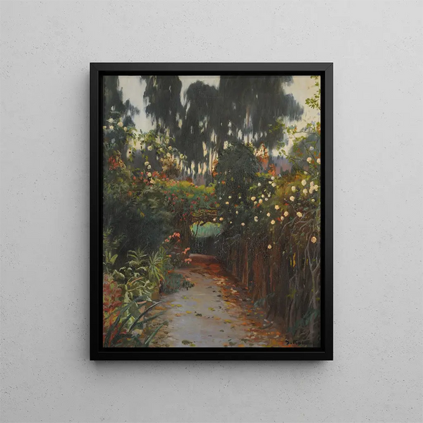 Chemin des roses - Santiago Rusiñol — framed artwork on a wall