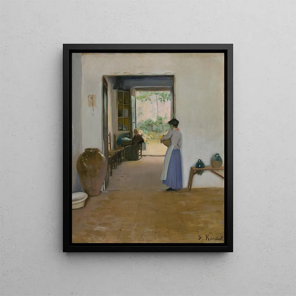 Interior of Sitges - Santiago Rusiñol — framed artwork on a wall