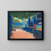 La cour bleue d'Arenys - Santiago Rusiñol — framed artwork on a wall