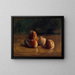 Still life with peaches - Sarah Bernhardt — framed artwork on a wall