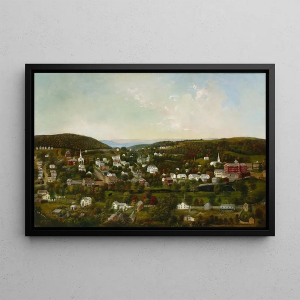 Winsted Connecticut Painting - Sarah E Harvey — framed artwork on a wall