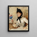 a lady holding a rattle - Sarah Henrietta Purser — framed artwork on a wall