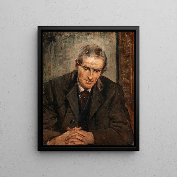 Portrait painting of Jack B. Yeats - Sarah Henrietta Purser — framed artwork on a wall