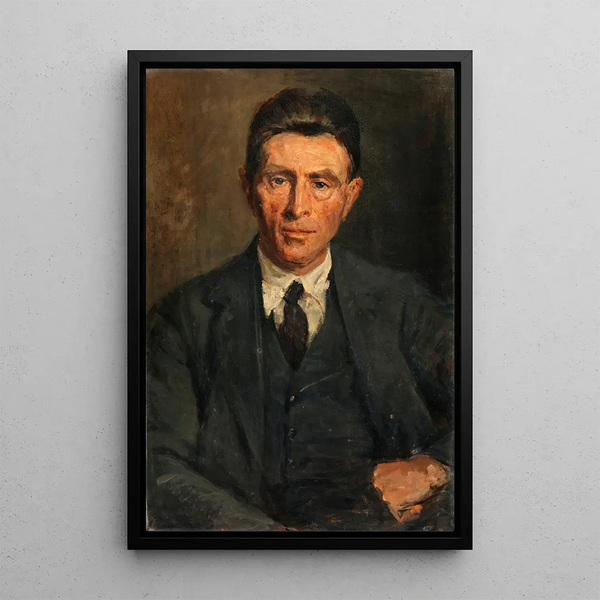 Portrait of Joseph O'Neill, novelist and scholar - Sarah Henrietta Purser — framed artwork on a wall
