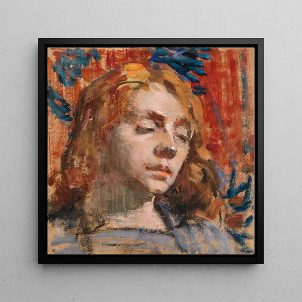 Portrait of Kathleen Behan - Sarah Henrietta Purser — framed artwork on a wall