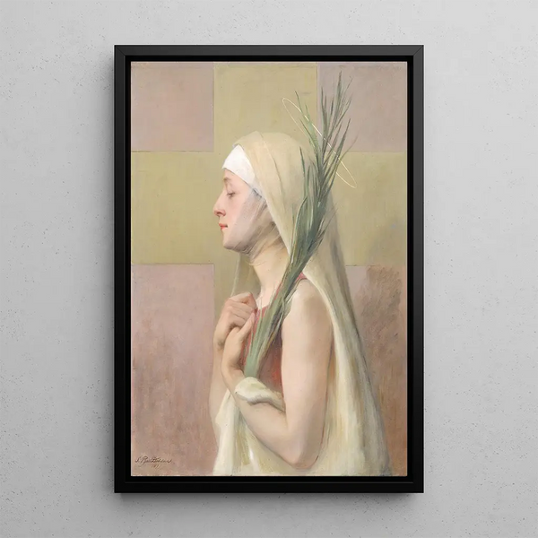 a Saint Thecla martyr painting - Sarah Paxton Ball Dodson — framed artwork on a wall