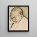 Gandhi Painting - Sarkis Katchadourian — framed artwork on a wall