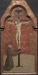 Saint François kneeling before Christ on the Cross - Sassetta — artwork view