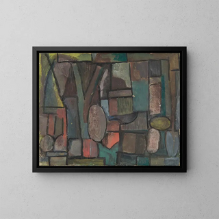 Abstract Composition Painting I - Sasza Blonder — framed artwork on a wall
