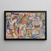Geometric Composition with Figures - Sasza Blonder — framed artwork on a wall