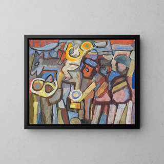 Composition with Drape Holders - Sasza Blonder — framed artwork on a wall