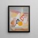 Nature morte aux oranges, une bouteille et un encrier - Sasza Blonder — framed artwork on a wall