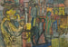 Man with a pipe on a courtyard background - Sasza Blonder — artwork view