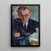 Portrait of a man with glasses - Sasza Blonder — framed artwork on a wall