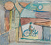 Cycling Painting in front of a landscape - Sasza Blonder — artwork view