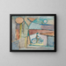 Cycling Painting in front of a landscape - Sasza Blonder — framed artwork on a wall